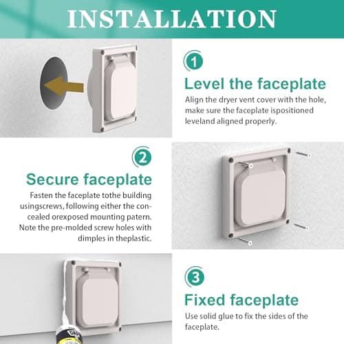 Dryer Vent Cover Outside 4 inch, Magnetic Door Design, Durable Airflow Vent with Lint Trap Screen, Thickened Material, 6 inch x 6 inch Size, Beige — view 4