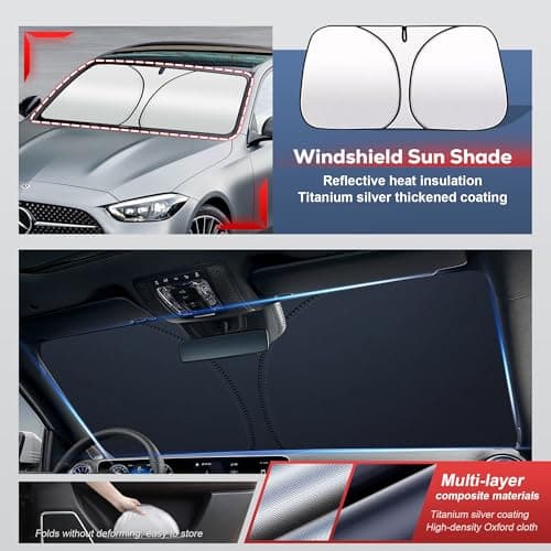 Tozaroa Hail Protector Car Cover for Sedan(Length:186"-203"),Waterproof All-Weather Outdoor Anti Hail Thick Multi-Layered EVA with Sun Visor&Storage Bag for Camry, Model 3, Accord, K5 etc — view 5