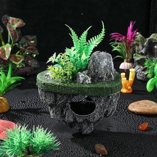 Totority Floating Aquarium Rock Cave 6.3 in Resin Hideout, Safe for Fish & Easy Clean, Natural Tank Decor for Betta, Shrimp, Guppy — view 5