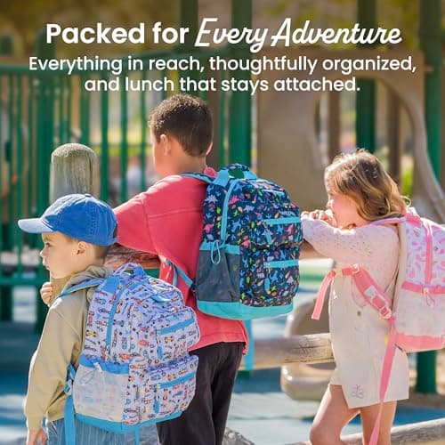 Bentgo Kids Print Backpack - Lightweight 14” Backpack for School, Travel & Daycare, Ideal for Ages 4+, Durable & Water-Resistant, Roomy Interior, & Loop for Lunch Bag (NEW Race Cars) — view 5