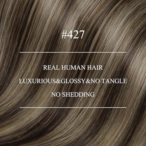 YoungSee Nano Link Hair Extensions Human Hair Dark Brown Highlights Caramel Blonde Nano Ring Human Hair Extensions Cold Fusion Hair Extension Nanobead 16in Invisible Nanoloop Extension 50 Strands 50g