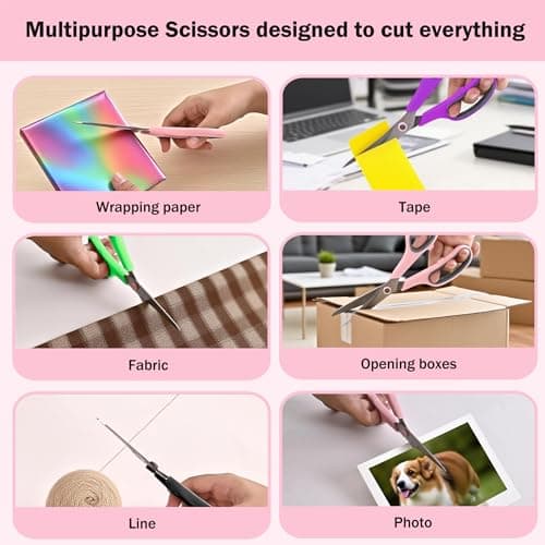 Scissors, 6 Pack 8" All Purpose Comfort-Grip Sharp Shears for Everyday Use — view 6