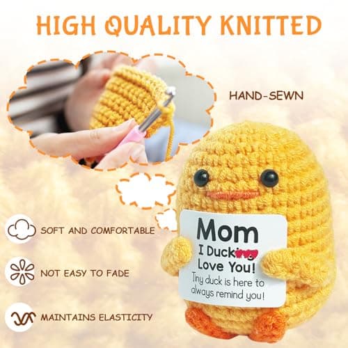 Emotional Support Duck, Mom Gifts from Daughter Son, Mothers Gifts Day, Mother in Law, Handmade Motivational Positive Duck, Stocking Stuffers Christmas Birthday for Mom — view 3