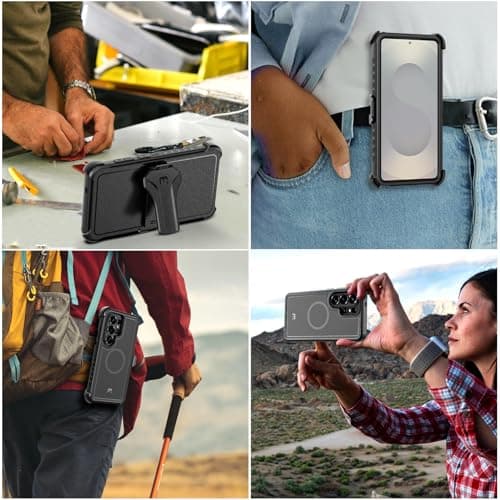 M MYBAT PRO for Samsung Galaxy S26 Ultra Case with Belt Clip Holster,Heavy Duty Protection Case for Galaxy S26 Ultra,Anti-Drop,Shockproof Cover,with 360°Rotating Kickstand Black — view 7