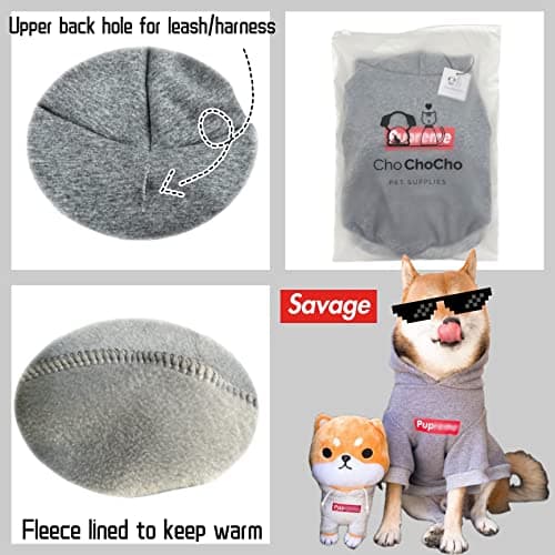 ChoChoCho Pup Dog Hoodie, Dog Sweater, Fashion Dog Clothes, Pet Clothing Cotton Cat Hoodies Stylish Streetwear Sweatshirt Gray Tracksuits Outfit for Dog Cat Puppy Small Medium Large (L) — view 4
