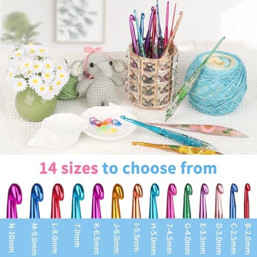 Coopay Crochet Hook, 4mm Ergonomic Crochet Hook with Floral Plastic Grips — view 5