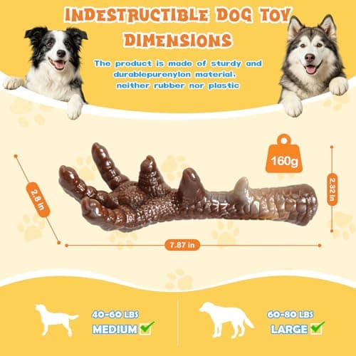 WOWBALA Dog Chew Toy Aggressive Chewers - 2 Pack Indestructible Dog Toys - Tough Dogs Toy to Keep Them Busy - Pet Toys for Medium, Large Breed，Teeth Cleaning & Boredom Relief（2 Pack） — view 3