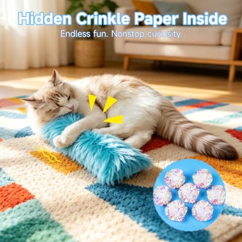 WOUSEDO Cat Toys Pillows 3 Pack, Interactive Kicker Toy with Catnip — view 4