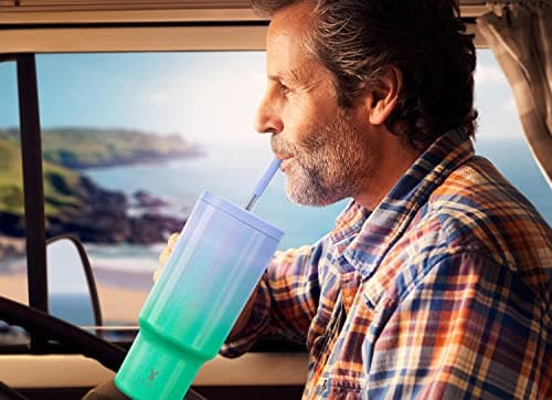 Meoky 40 oz Tumbler with Handle for Travel: Insulated Tumbler with Straw and Lid - 100% Leakproof Stainless Steel Water Bottle with Straw for Car Road Trips - Commuters Drivers Workers, Fairyland — view 6