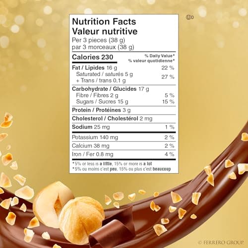 Ferrero Rocher Fine Hazelnut Milk Chocolate; Heart Shaped Gift Box; 8 Count; Individually Wrapped Chocolate; Valentines Day Chocolate; 100 Grams