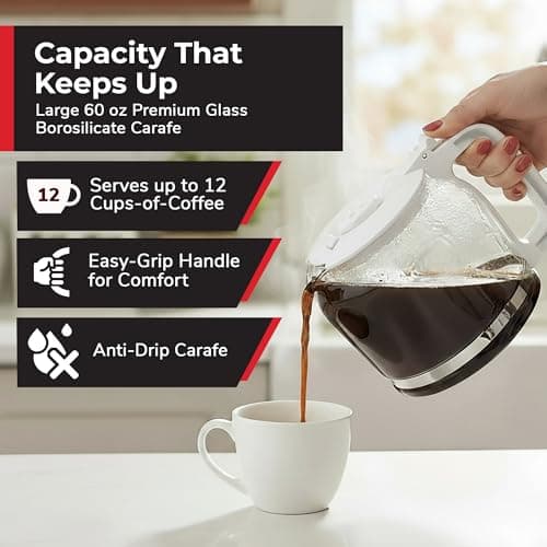 MUELLER HOME 12-Cup White Coffee Maker — view 3