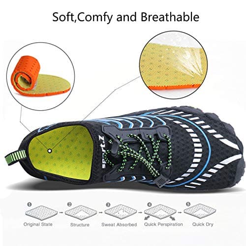 MAYZERO Water Shoes Men Women Quick Drying Swim Surf Beach Pool Shoes Wide Toe Hiking Barefoot Aqua Shoes — view 3