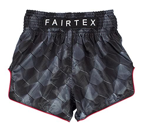 Fairtex New Muay Thai Boxing Shorts Slim Cut - Black, White, Red, Orange, Blue, Yellow, S, M, L, XL (Stealth - Black, Medium)