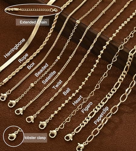 10 Pcs Gold Bracelets Set for Women, 14K Gold Plated Stackable Cuban Link Paperclip Chain Bracelet Pack, Dainty Gold Bracelets Stack Jewelry Gift (Gold-A 1) — view 5