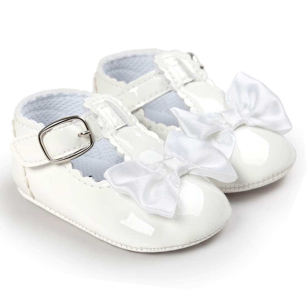 LACOFIA Baby Girls Anti-Slip First Walking Shoes Infant Bowknot Mary Jane Princess Party Shoes Prewalkers — view 6