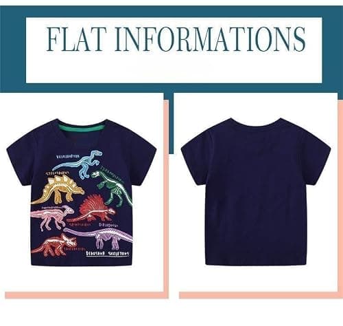 Winzik Boys Shirts, Toddler Boys' Tops Tees T Shirts Kids Short Sleeve Summer Dinosaur Clothes 2-8T (4-5T, Dinosaur 3#) — view 5