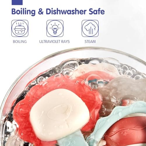 hahaland Baby Teething Toys, Infant Newborn Toys 0-3 3-6 Months, Silicone Babies Teether Rattles, Baby Shower Gifts for Newborn Boys Girls, 10 Pcs with Storage Box for 0 Months+ — view 3