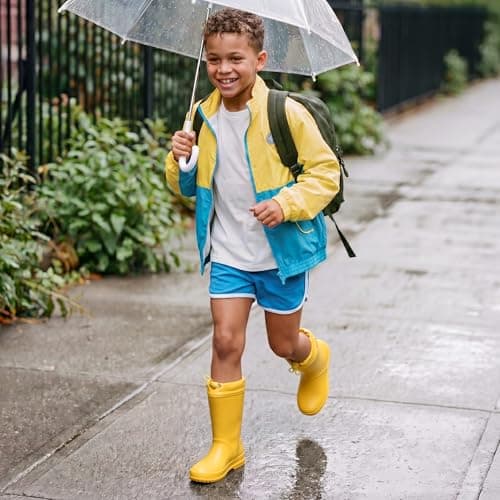 DREAM PAIRS Kids Rain Boots Boys Girls Lightweight Boots Waterproof Easy-on Outdoor Playing Rain Boot Toddler Unisex-Child,Size 10 Toddler,Yellow,SDRB2401K — view 2