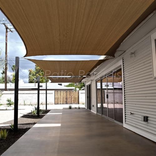 Patio Paradise 13' x 13' Brown Sun Shade Sail Quadrangle Canopy - Permeable UV Block Fabric Durable Outdoor - Customized Available — view 4