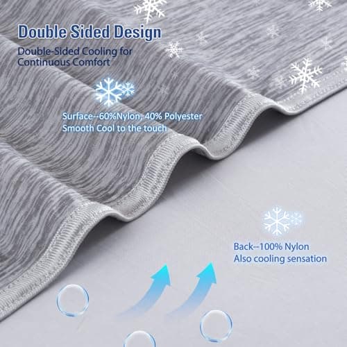 Cooling Blanket Queen Size, Lightweight & Breathable Summer Blanket for Hot Sleepers & Night Sweats, Double-Sided Cool-to-Touch Design, Smooth Cooling Blanket for Bed, 79" x 86" — view 2
