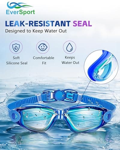 Kids Swim Goggles 2 Pack Swimming Goggles Anti Fog Anti-UV for Child Teens Youth — view 5