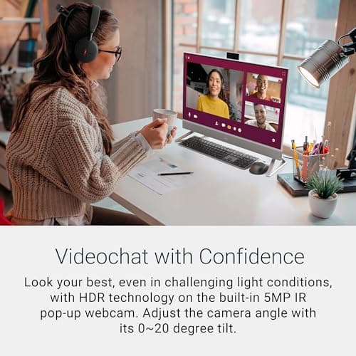 Dell 27 All-in-One Desktop ec27250-27-inch FHD (1920 x 1080) Display, Intel Core 7 Processor 150U, Graphics, 16GB DDR5 RAM, 1TB SSD, Windows 11 Home, Onsite Service - White — view 3