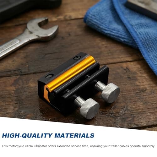 CCHRN Cable Luber Tool, Motorbike Dual Wire Oiler Throttle Cable Lubricator, Motorcycle Twin-Clamp Clutch Lubrication Tool (Black ＆ Golden) — view 2