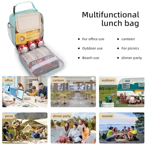 Lovoeo Lunch box Lunch bag for men women Insulated Lunchbox Lunch bags for Work Picnic Travel (baby blue) — view 4