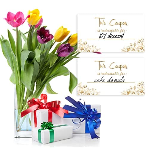 Tomioziey 200 Pieces Coupon Cards - Blank Gift Certificates Redeem Vouchers for Business Client Paper Voucher Cards for Birthday, Salon, Spa, Restaurants, Work Business Present Card,3.5"x2" — view 4