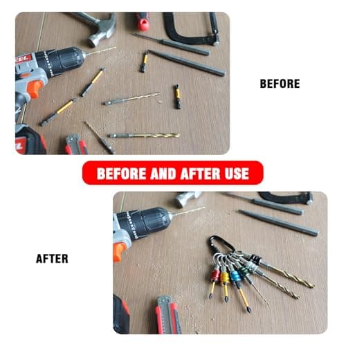 X-STEEL 6Pcs Bit Holder, 1/4 Drill Bit Holders, Keychain Drill Screw Adapter Change Portable, With Black Carabiner for Tools & Home Improvement Gift — view 5