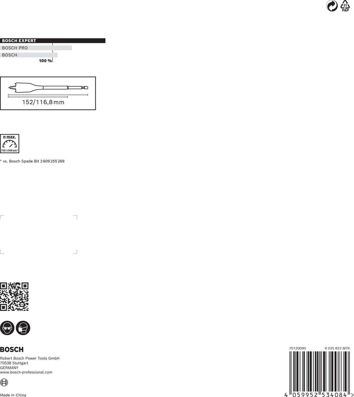 Bosch Professional 7x Set de brocas fresadoras planas Expert SelfCut Speed (para Madera blanda, Aglomerado, Ø 16-32 mm, accesorios Taladro de impacto rotativo) — view 4