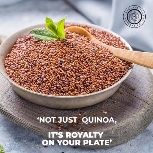 Pride Of India - Natural Red Royal Quinoa - 100% Bolivian Superior Grade Protein Rich Whole Grain, 1.5 Pound (24oz) Jar