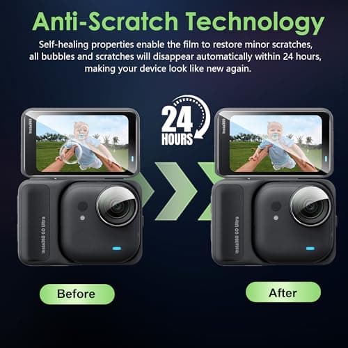 Suttkue for Insta 360 GO Ultra screen protector HD Tempered Glass, Anti-Scratch,High Definition Clear,for Insta 360 GO Ultra (3+3 pack) — view 5