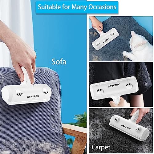 Pet Hair Remover Roller, ACE2ACE Reusable Animal Hair Removal Brush for Dogs and Cats, Self Clean Pet Fur from Carpet, Furniture, Rugs, Laundry, Clothes and Bedding, Sofa — view 4