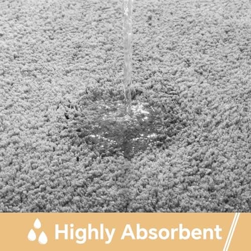 Kildoss Gray Bath Mat 17"x24" – High-Density Microfiber Bathroom Mat, Small Non Slip Absorbent Washable Bath Mats for Bathroom, Soft Plush Floor Mat for Vanity — view 3