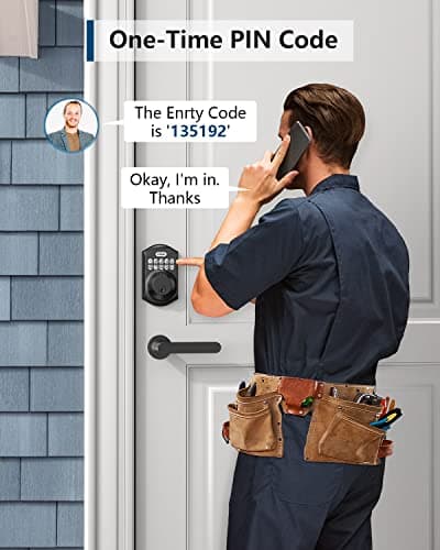 TEEHO TE001 Keyless Entry Door Lock with Keypad - Smart Deadbolt Lock for Front Door with 2 Keys - Auto Lock - Easy Installation - Matte Black — view 3