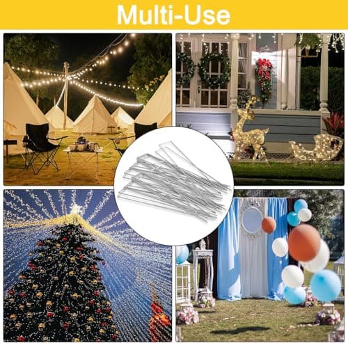 HongWay 240 Pack 6 Inch Landscape Staples, Garden Stakes Galvanized Tent Stakes Heavy Duty 11 Gauge SOD Landscaping Fabric Pins Yard Ground Lawn Staples for Plant Cover, Turf, Fence, Grass Decoration — view 5