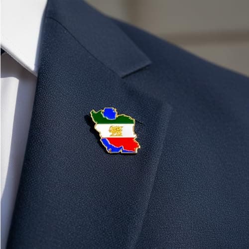 Persian Iran Lion and Sun Lapel Pin – Pahlavi Historic Enamel Pin – Gold Metal Persian Accessory (1) — view 4