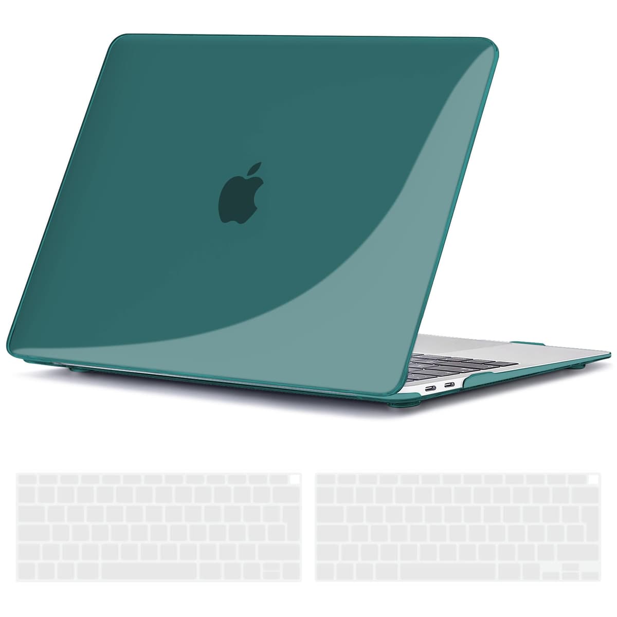 TECOOL Case compatible with MacBook Air M1 & MacBook Air 13 inch Retina 2020 2019 2018 (A2337 A2179 A1932), Plastic Snap On Hard Shell Cover & UK EU Keyboard Protector, Crystal Clear (Glossy) — view 15