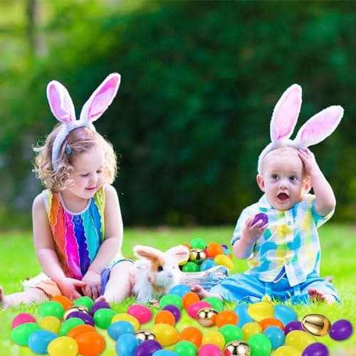 Abakuku 300 Pcs Easter Eggs,2.35" Assorted Bright Colors Plastic Easter Eggs for Easter Hunt,Easter Themed,Decorations,Basket Stuffers Fillers — view 6