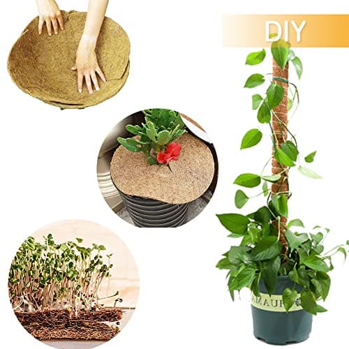 Coco Coir Liner, Yarrdfir Natural Coconut Liners for planters Flower Basket, Natural Coconut Fiber mat, Garden Decoration, Animal pet pad, Reptile Carpet, Snow Mat — view 2
