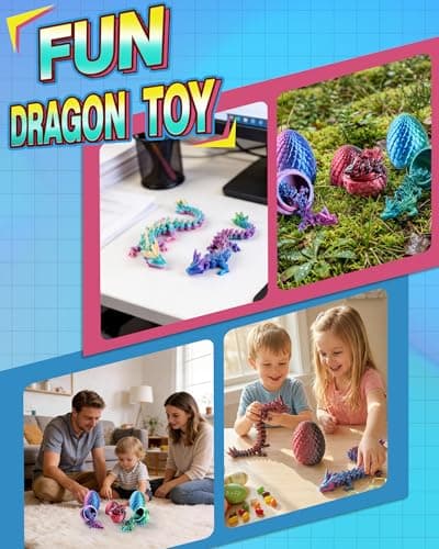 Rapean 8" 3D Printed Dragon Eggs, Easter Basket Stuffers for Kids and Teens, Unique Easter Toys & Decor for Children, Mysterious Dragon Toys Gifts for Boys & Girls (4 Pack) — view 5