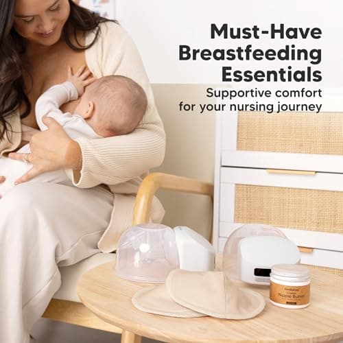 Organic Nursing Pads, 14 Washable Breast Pads,Wash Bag (Bare Beige, L 5") — view 8