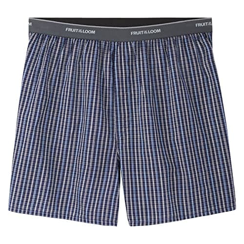 Fruit of the Loom Men's 5 Pack Exposed Waistband Assorted, Blues Boxer, Size Small — view 2