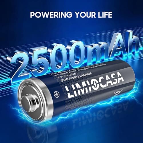 LIMIOCASA AA Batteries 12-Pack, Alkaline Batteries with 10-Year Shelf Life, Leak-Proof for Long-Lasting Power in Wireless Mice, Keyboards, Remote Controls, Toys & More