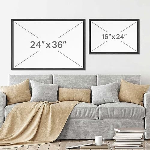 SIGNWIN Framed Canvas Print Wall Art Meadow with Flowers Nature Wilderness Modern Art Decorative Contemporary for Living Room, Bedroom, Office - 24"x36" BLACK — view 5