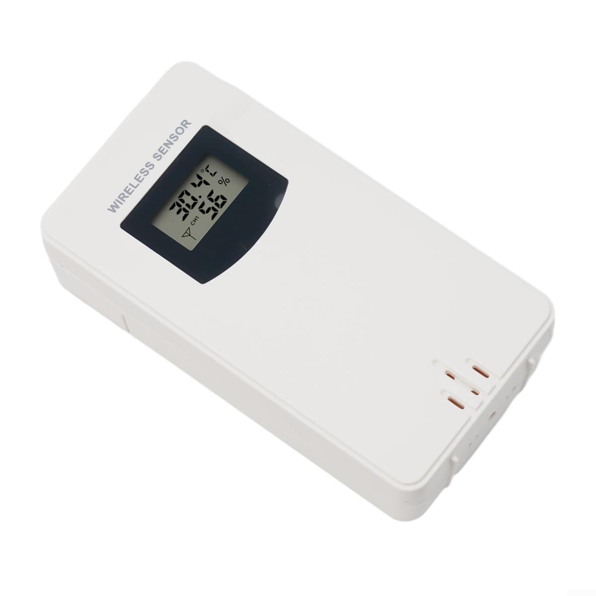 Sensor inalámbrico de repuesto para termo higrómetro para exteriores, estación meteorológica, sonda de temperatura remota de 433 MHz con soporte de pared (blanco) — view 2