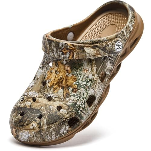 HOBIBEAR Unisex Garden Clogs Shoes Slippers Sandals for Men (Khaki,Women 11/Men 9.5)
