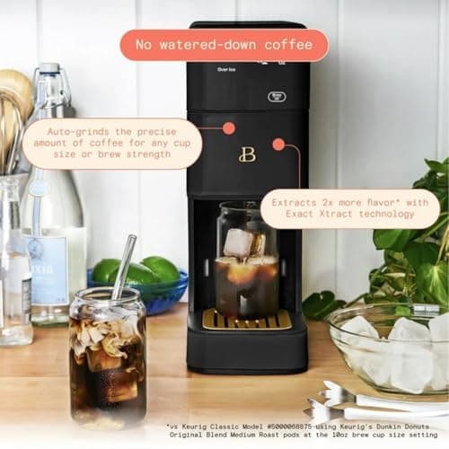 Programmable Single Serve Coffee Maker with Integrated Burr Grinder, Touch Controls, Fresh Custom Brew, Compact Design, Easy to Use — view 3