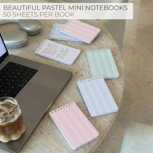 ZICOTO Aesthetic Pocket Notebooks Set Of 8 For Women - Small 3x5 Spiral Notepads With Lined Pages - The Perfect Little Mini Pads to Stay Organized and Boost Productivity at Work, School or as a Nurse — view 2